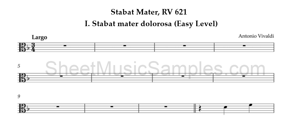 Stabat Mater, RV 621 - I. Stabat mater dolorosa (Easy Level)