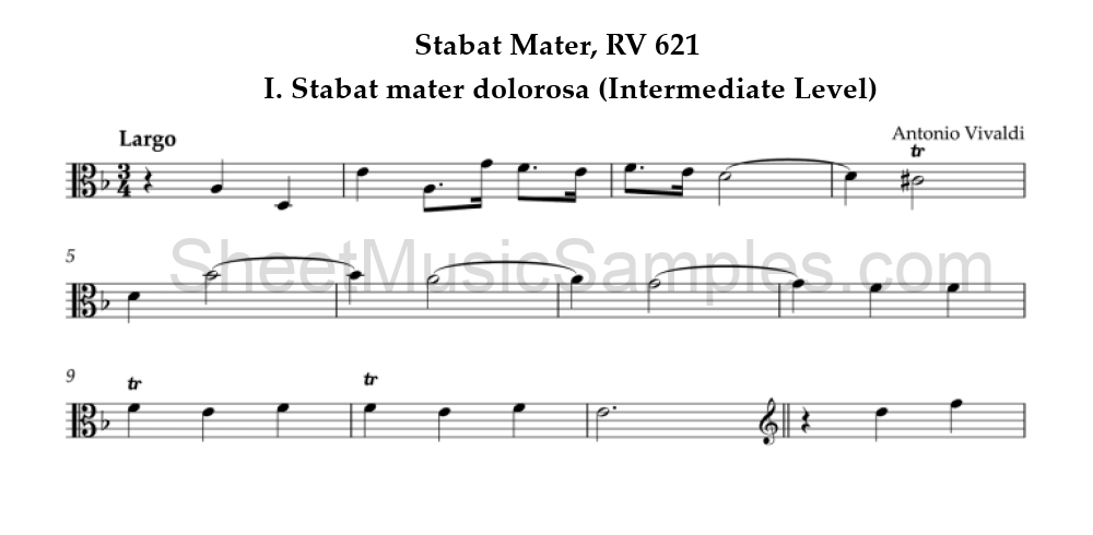 Stabat Mater, RV 621 - I. Stabat mater dolorosa (Intermediate Level)