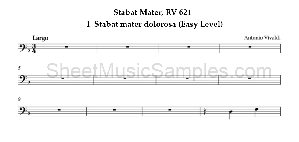 Stabat Mater, RV 621 - I. Stabat mater dolorosa (Easy Level)