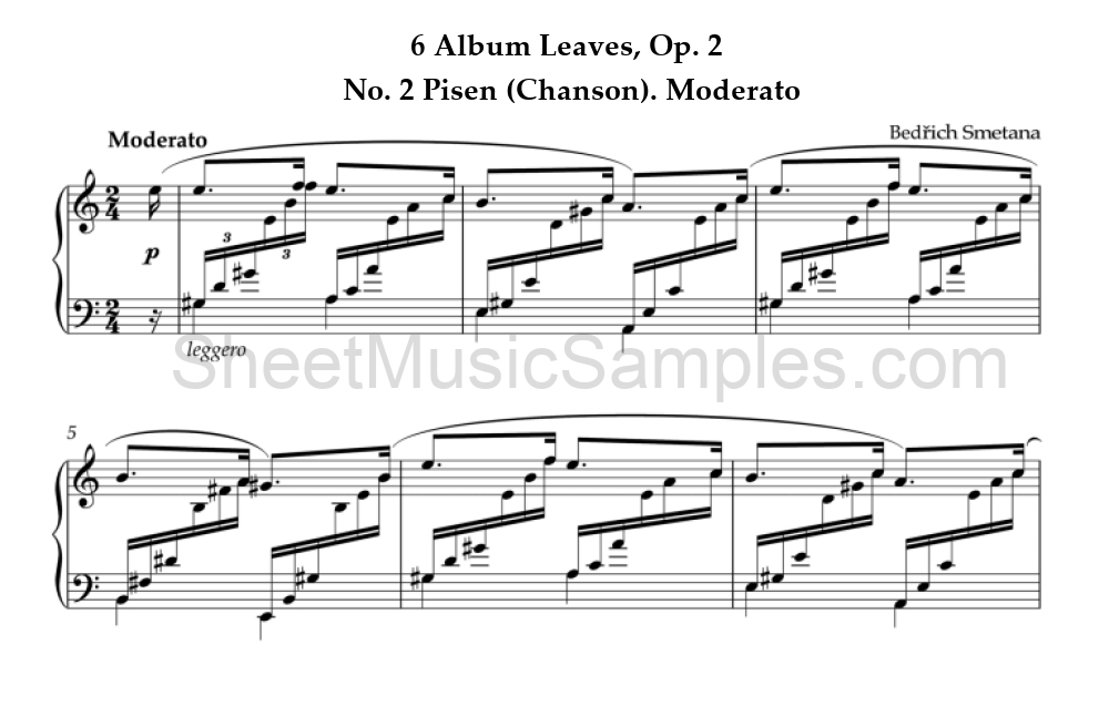 6 Album Leaves, Op. 2 - No. 2 Pisen (Chanson). Moderato