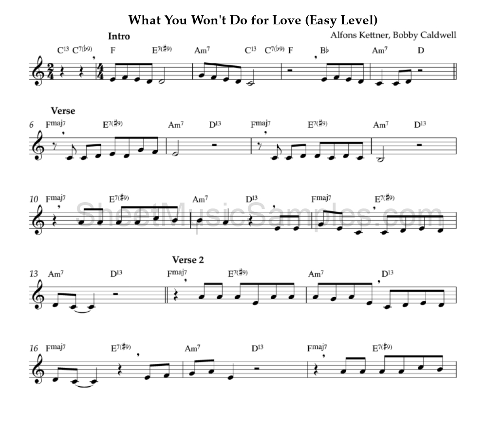 What You Won't Do for Love (Easy Level)