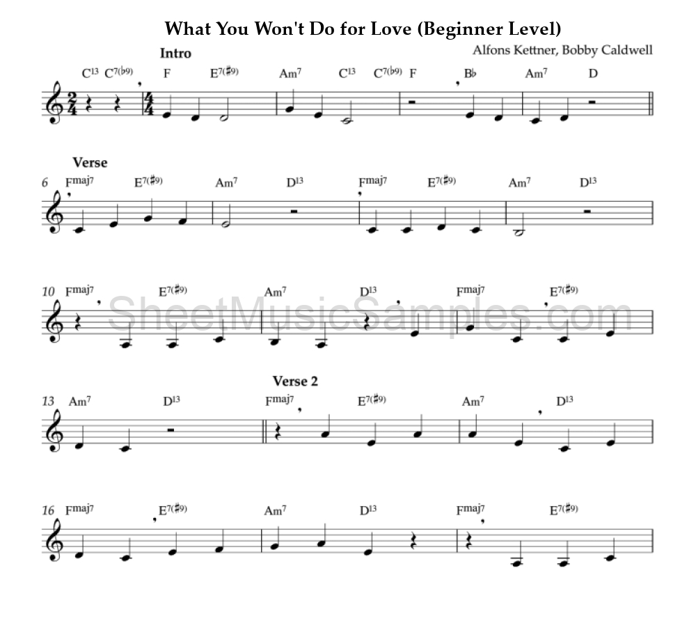 What You Won't Do for Love (Beginner Level)