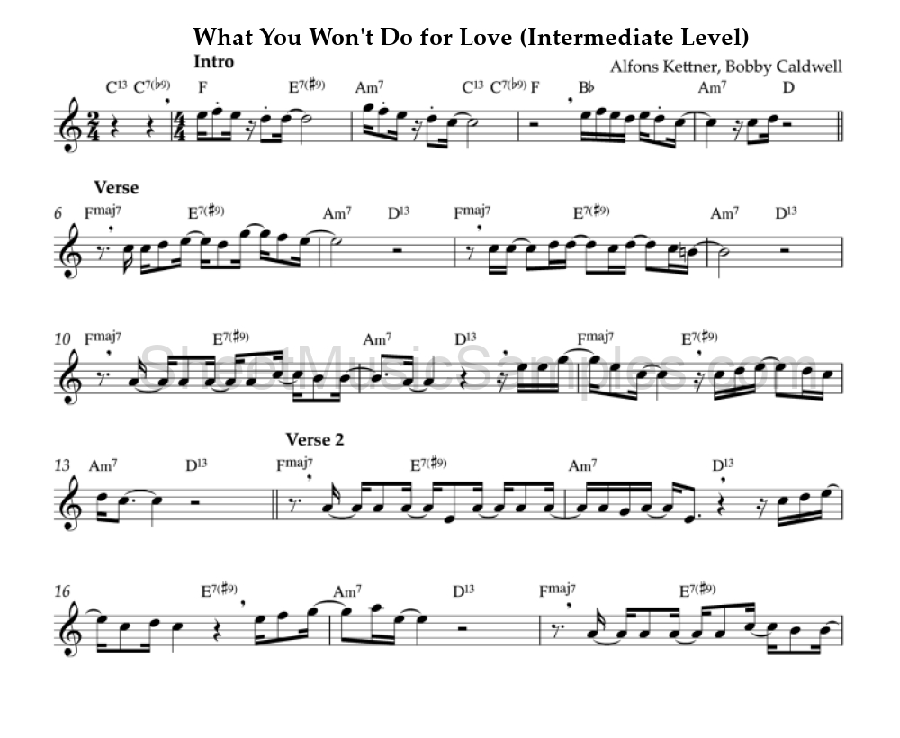 What You Won't Do for Love (Intermediate Level)