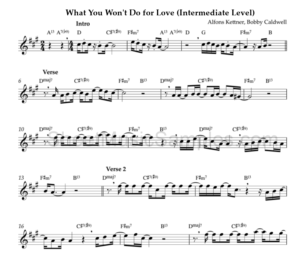 What You Won't Do for Love (Intermediate Level)