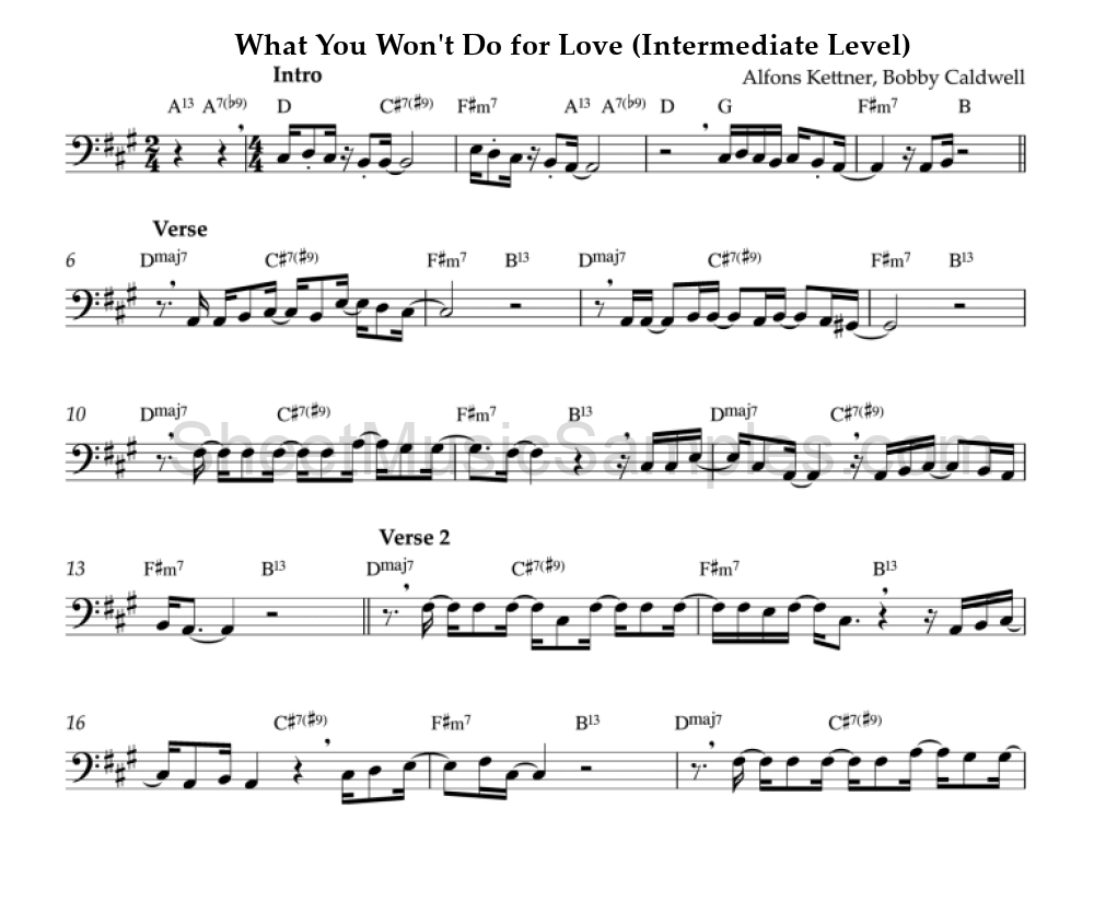 What You Won't Do for Love (Intermediate Level)