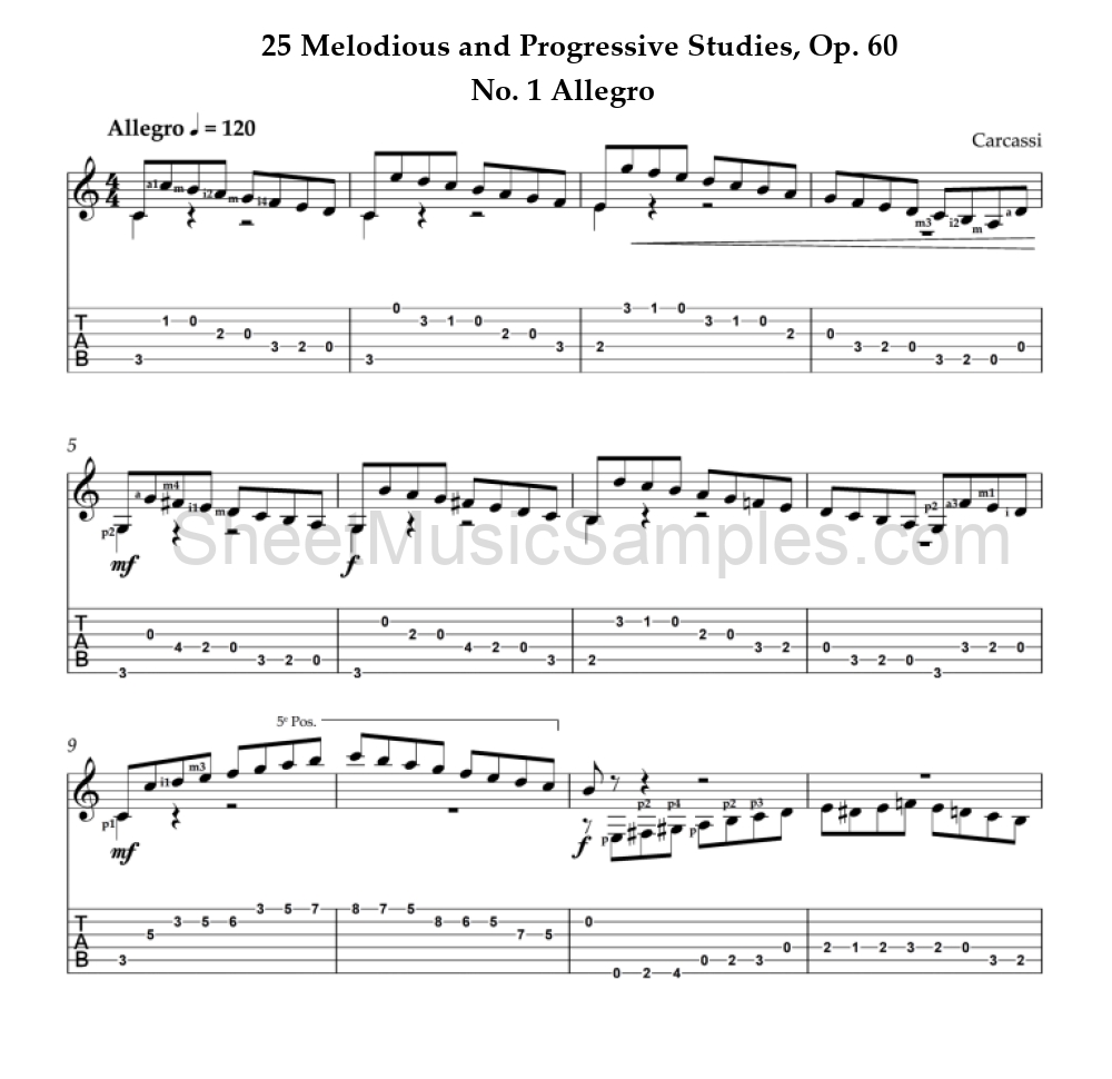 25 Melodious and Progressive Studies, Op. 60 - No. 1 Allegro