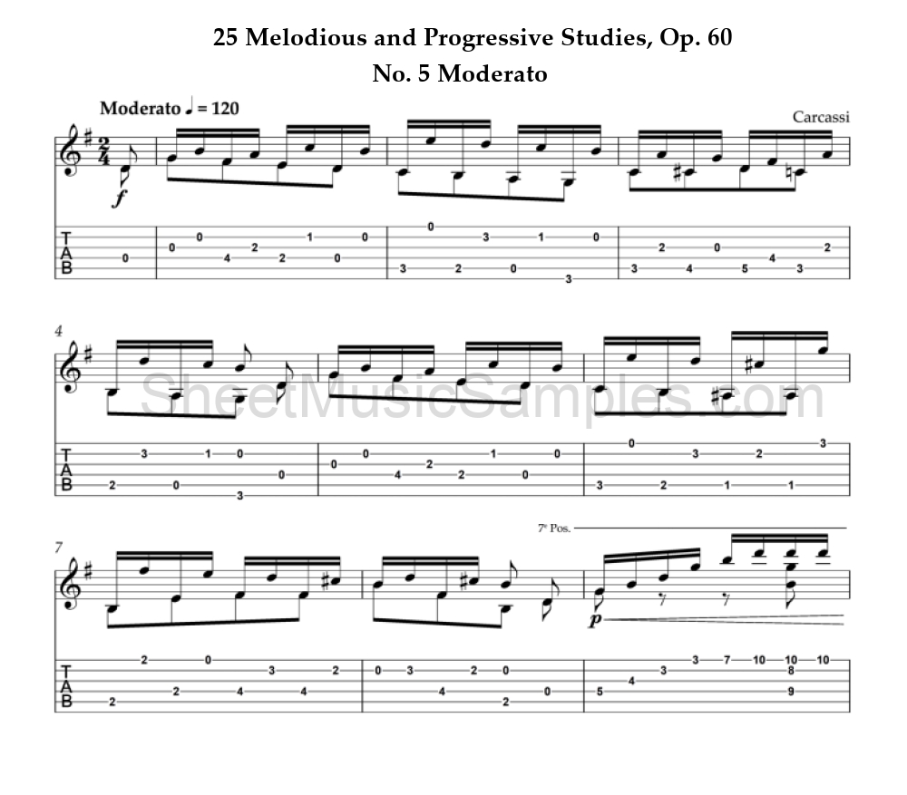 25 Melodious and Progressive Studies, Op. 60 - No. 5 Moderato