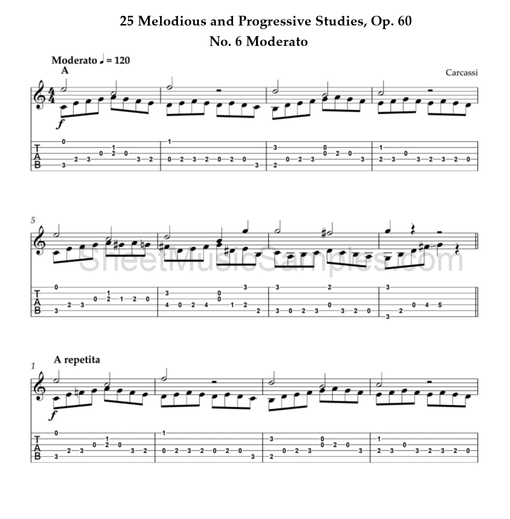 25 Melodious and Progressive Studies, Op. 60 - No. 6 Moderato