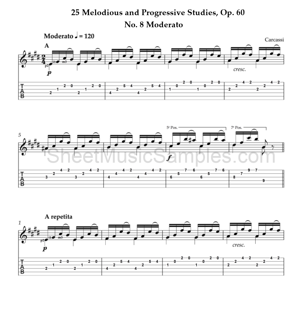 25 Melodious and Progressive Studies, Op. 60 - No. 8 Moderato