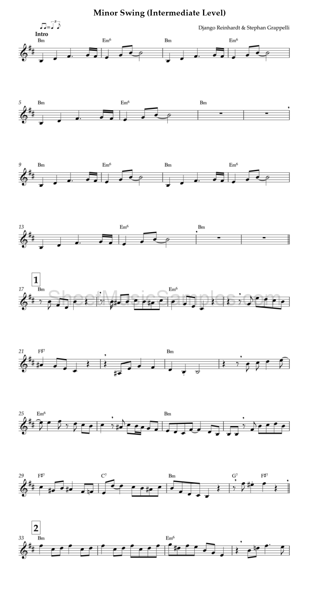 Minor Swing (Intermediate Level)