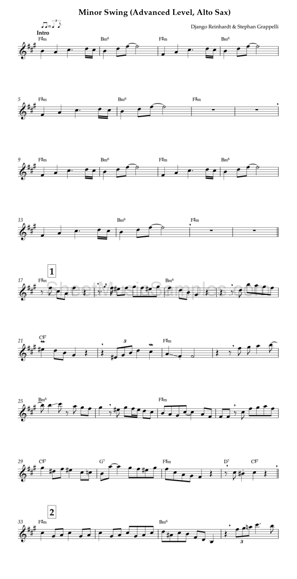 Minor Swing (Advanced Level, Alto Sax)