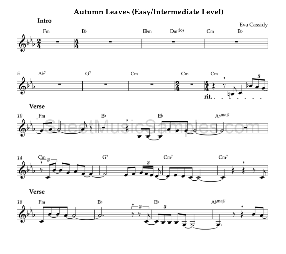 Autumn Leaves (Easy/Intermediate Level)