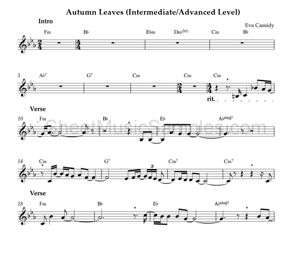 Autumn Leaves (Intermediate/Advanced Level)