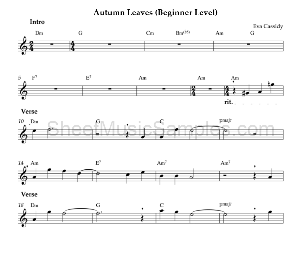 Autumn Leaves (Beginner Level)