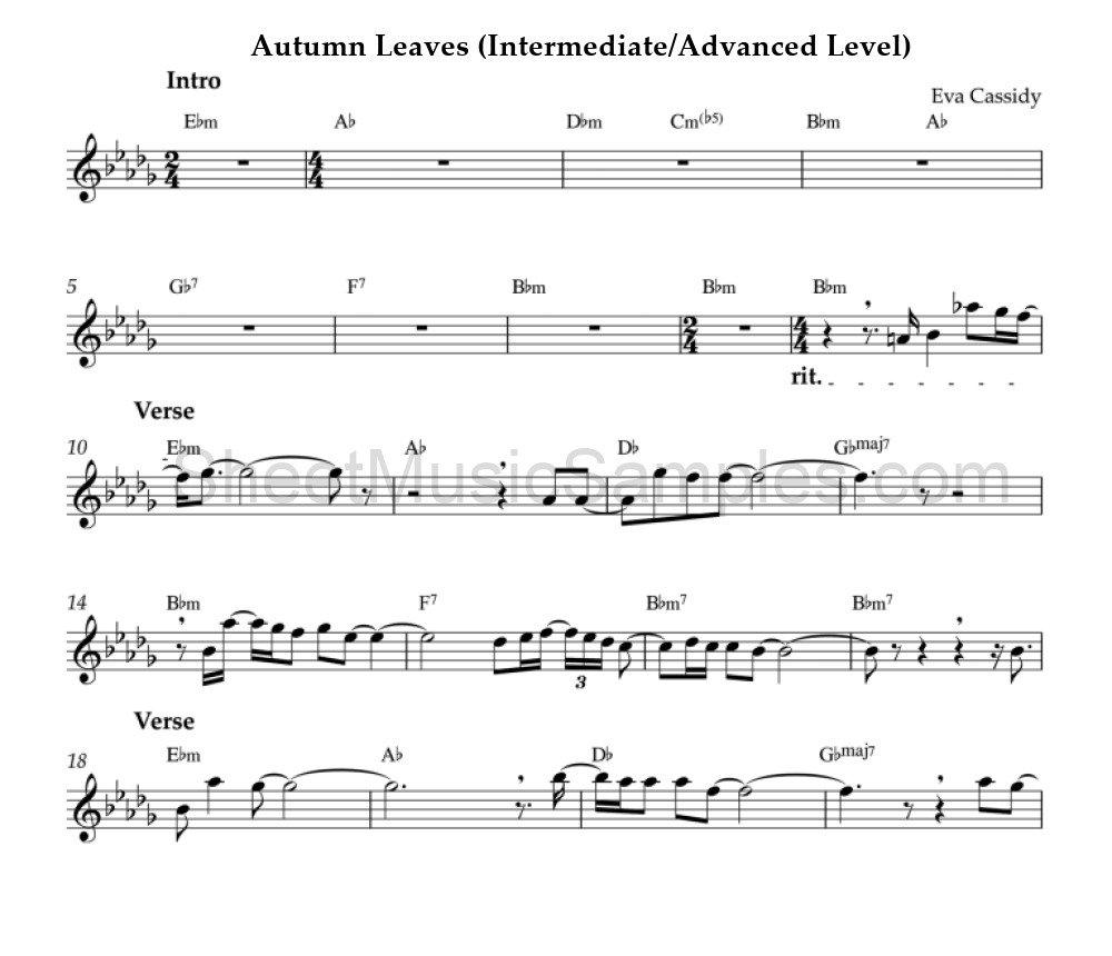 Autumn Leaves (Intermediate/Advanced Level)