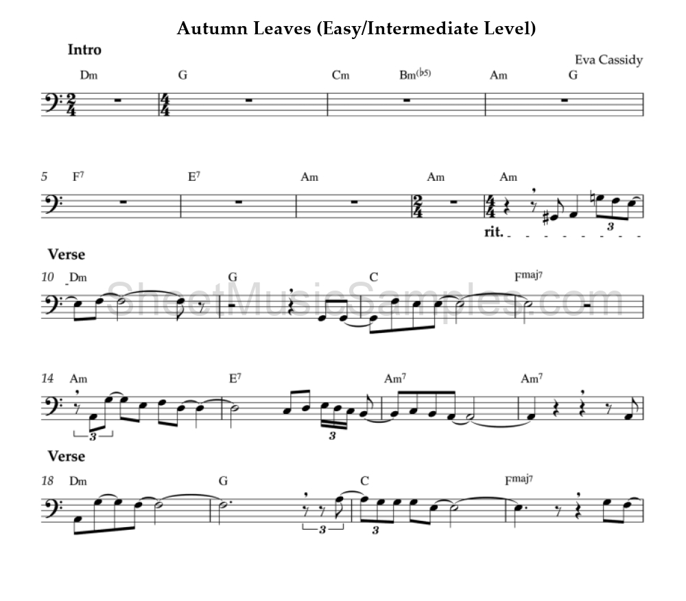 Autumn Leaves (Easy/Intermediate Level)