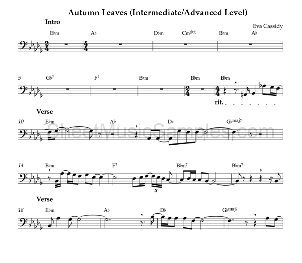 Autumn Leaves (Intermediate/Advanced Level)