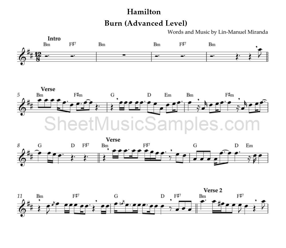 Hamilton - Burn (Advanced Level)