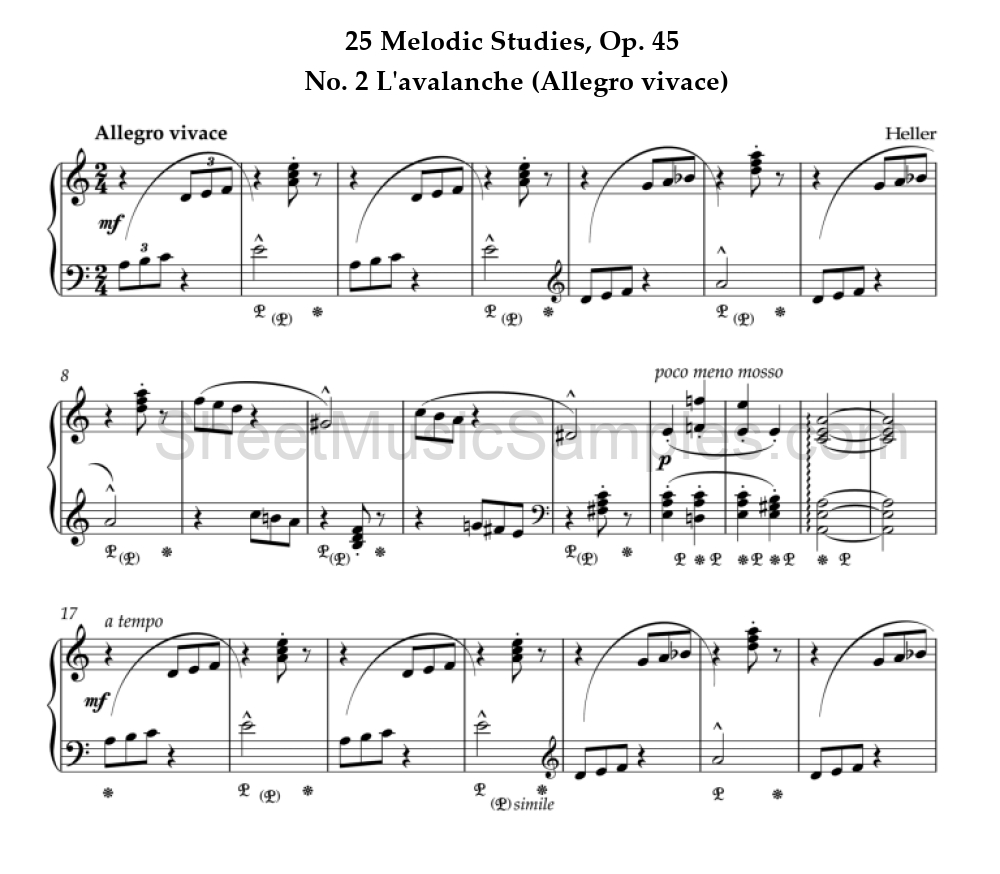 25 Melodic Studies, Op. 45 - No. 2 L'avalanche (Allegro vivace)