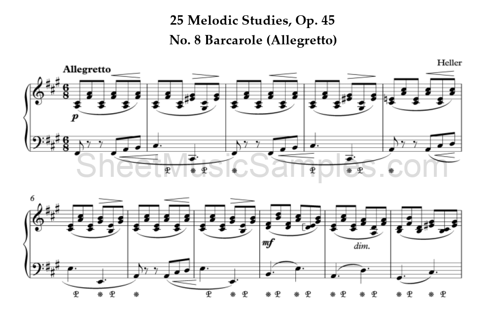 25 Melodic Studies, Op. 45 - No. 8 Barcarole (Allegretto)