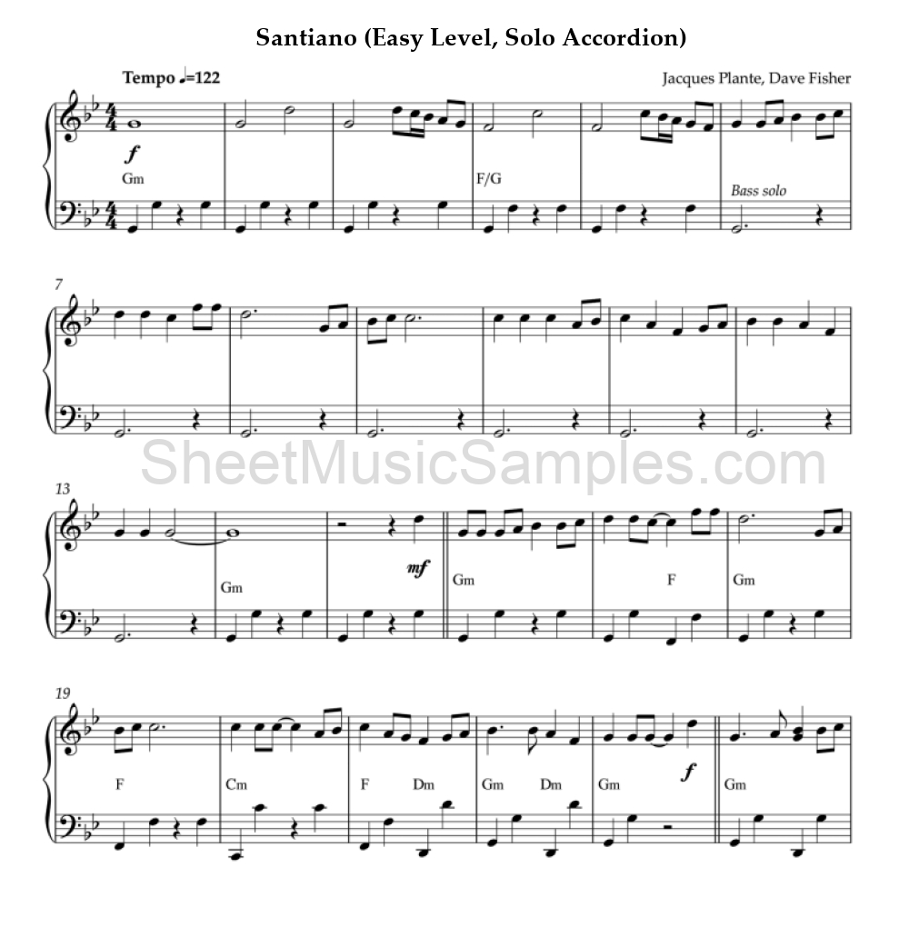 Santiano (Easy Level, Solo Accordion)