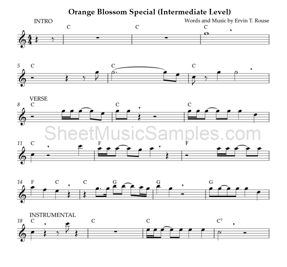 Orange Blossom Special (Intermediate Level)