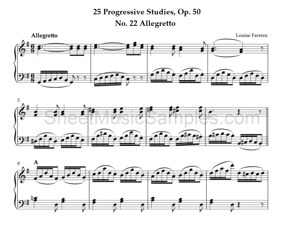 25 Progressive Studies, Op. 50 - No. 22 Allegretto