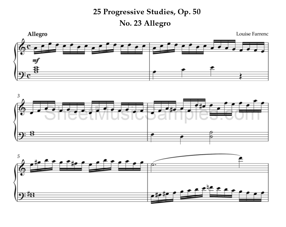 25 Progressive Studies, Op. 50 - No. 23 Allegro