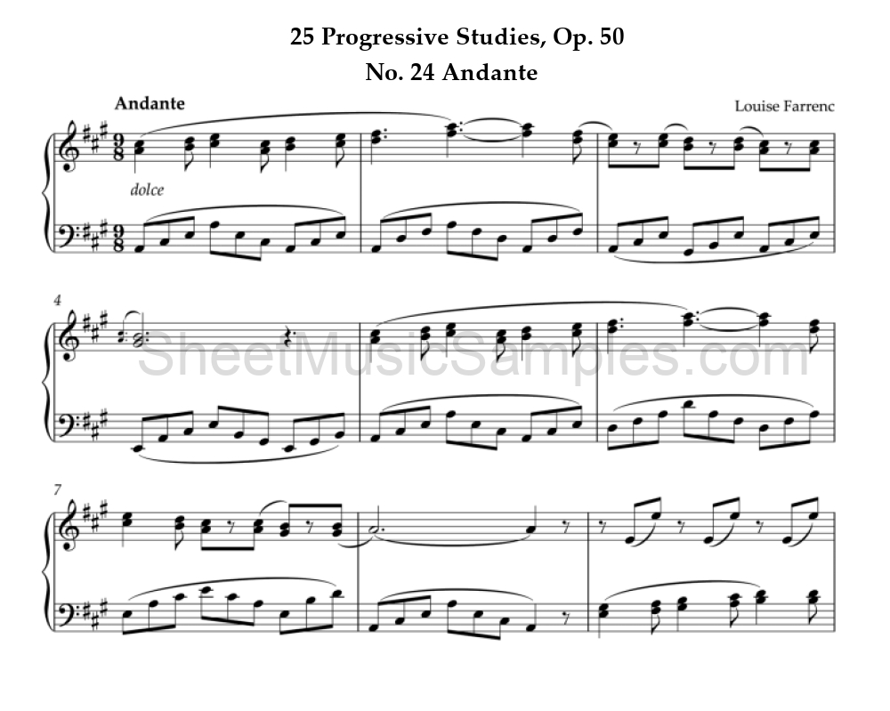 25 Progressive Studies, Op. 50 - No. 24 Andante