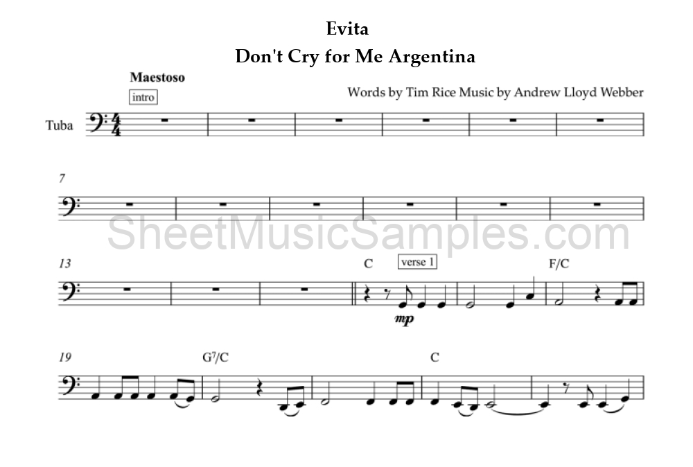 Evita - Don't Cry for Me Argentina