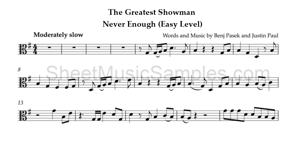 The Greatest Showman - Never Enough (Easy Level)