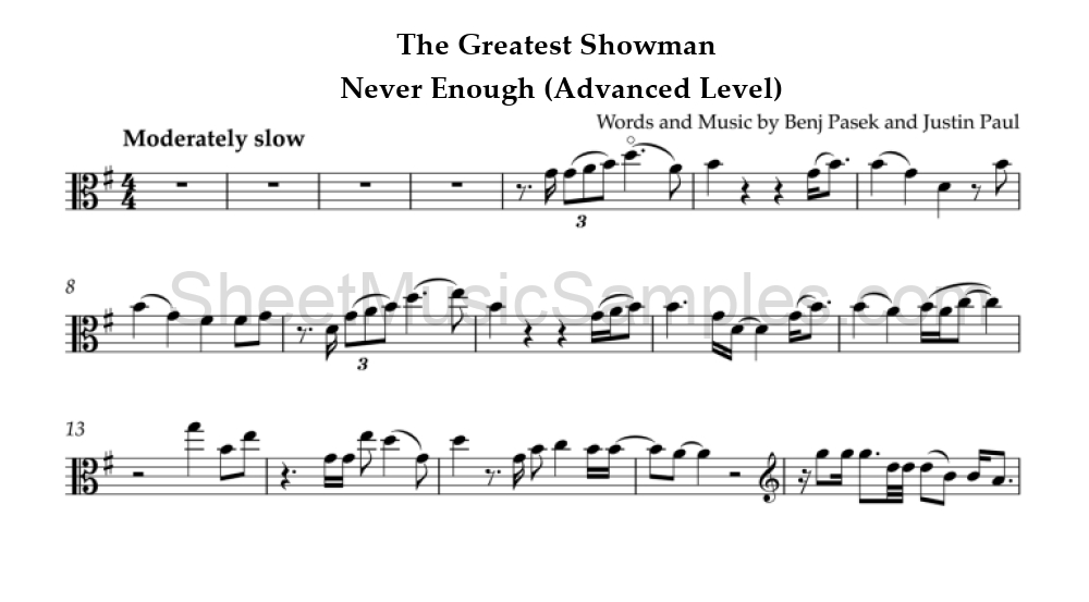 The Greatest Showman - Never Enough (Advanced Level)