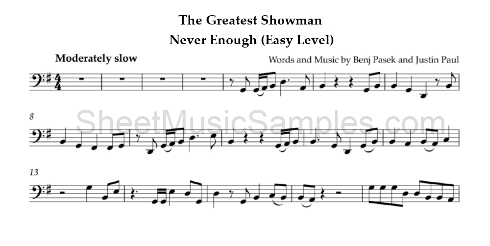 The Greatest Showman - Never Enough (Easy Level)