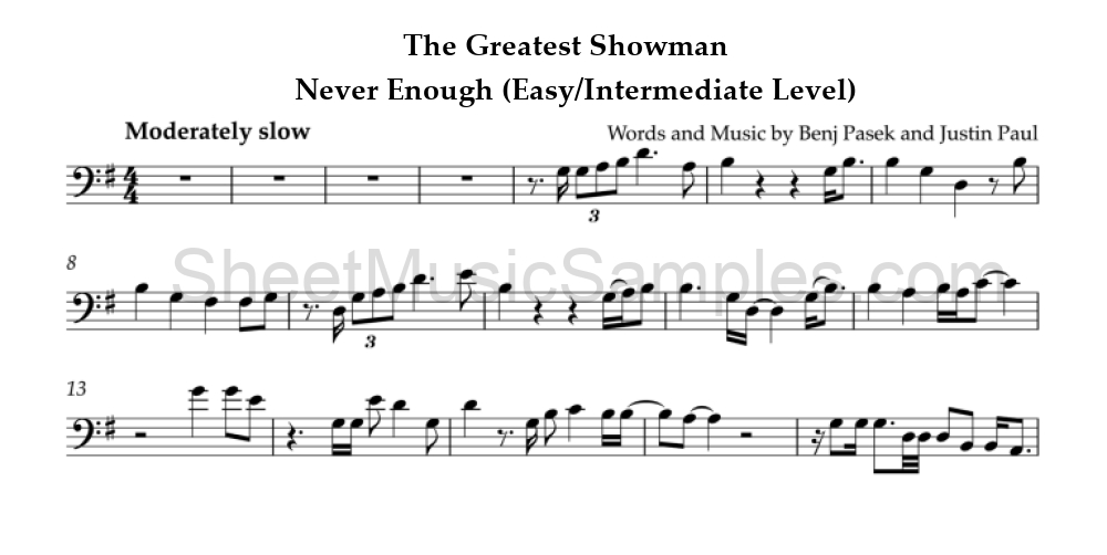 The Greatest Showman - Never Enough (Easy/Intermediate Level)