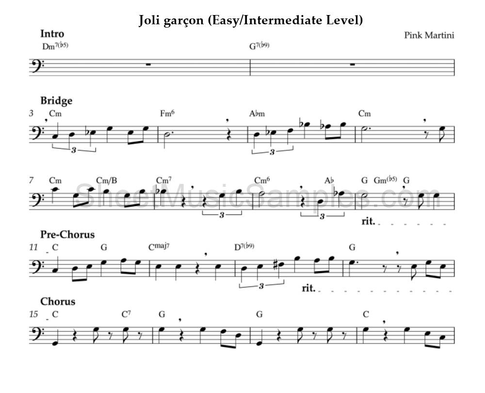 Joli garçon (Easy/Intermediate Level)