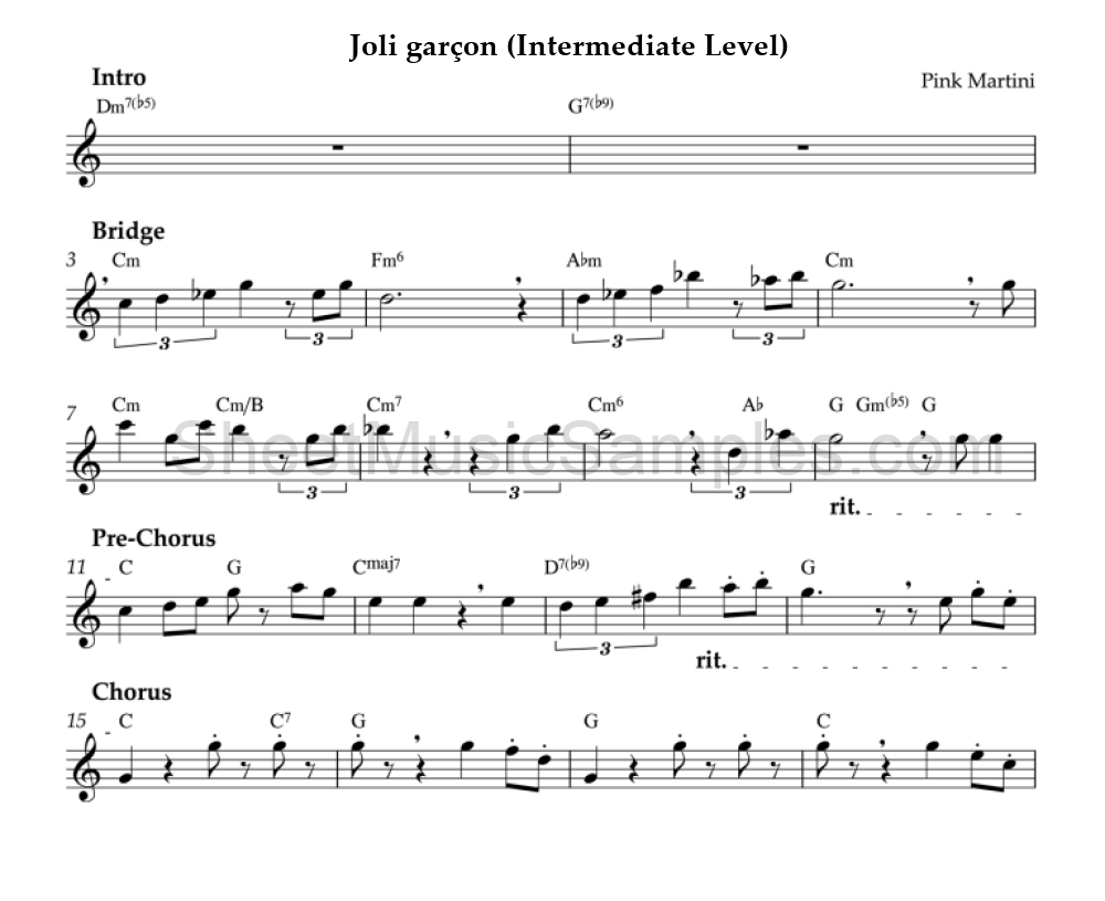 Joli garçon (Intermediate Level)