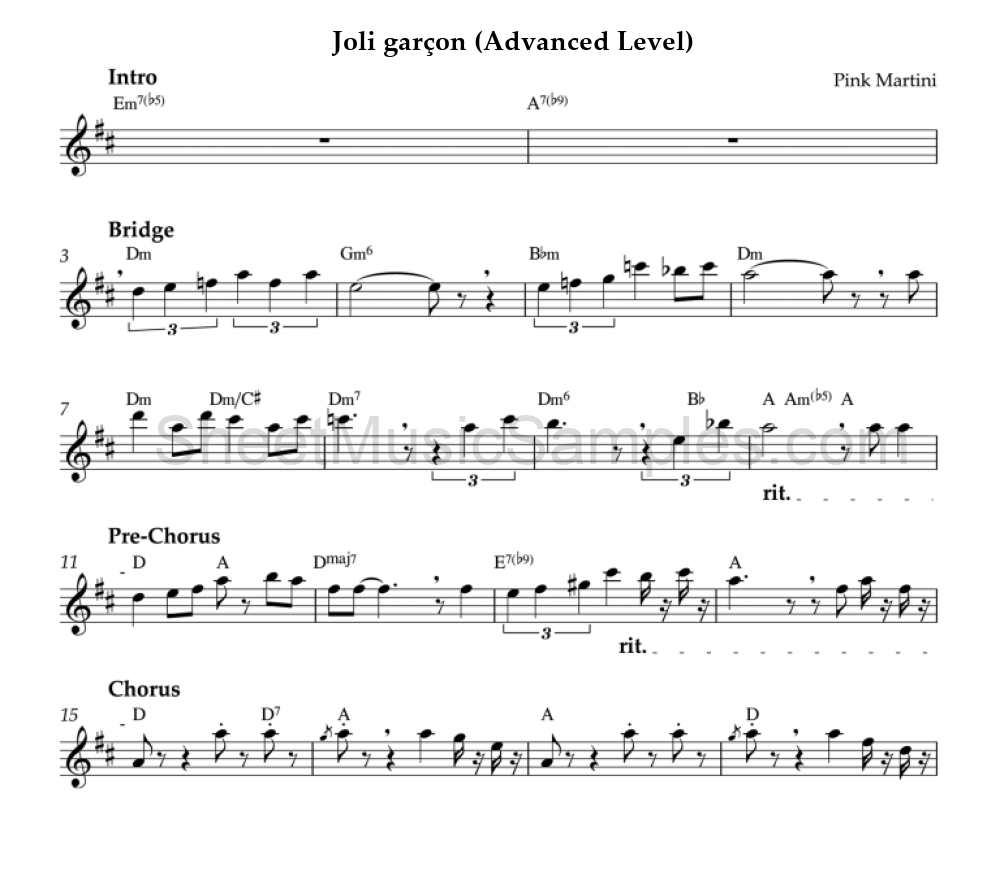 Joli garçon (Advanced Level)