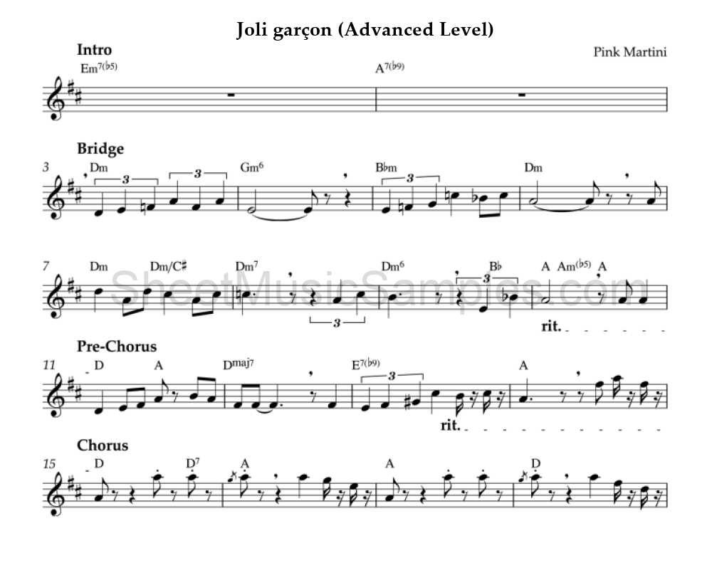 Joli garçon (Advanced Level)