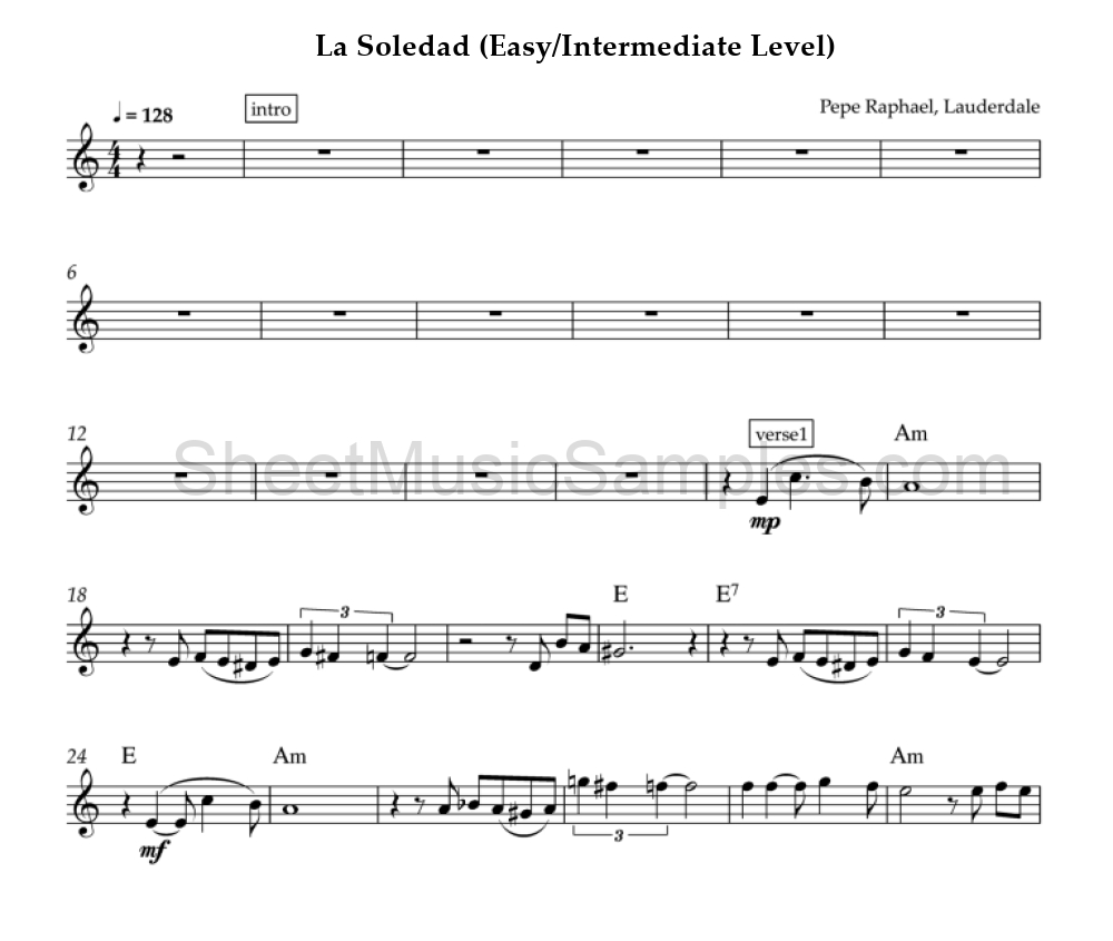 La Soledad (Easy/Intermediate Level)