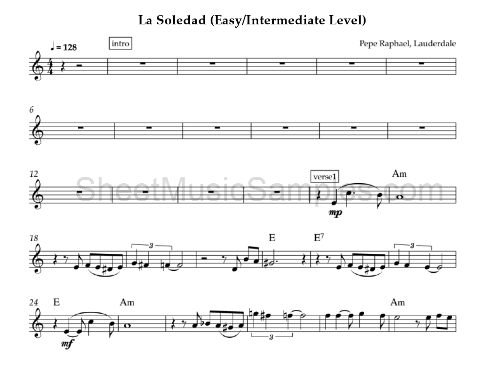 La Soledad (Easy/Intermediate Level)