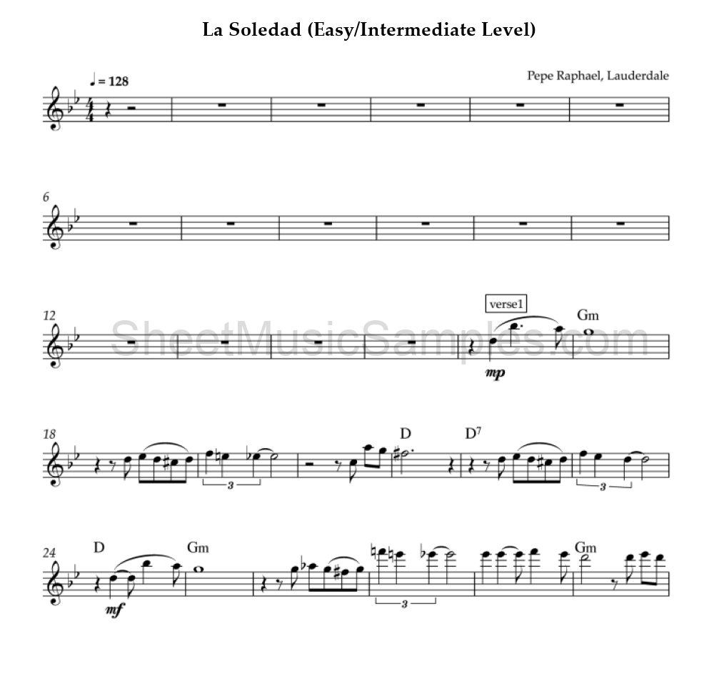 La Soledad (Easy/Intermediate Level)