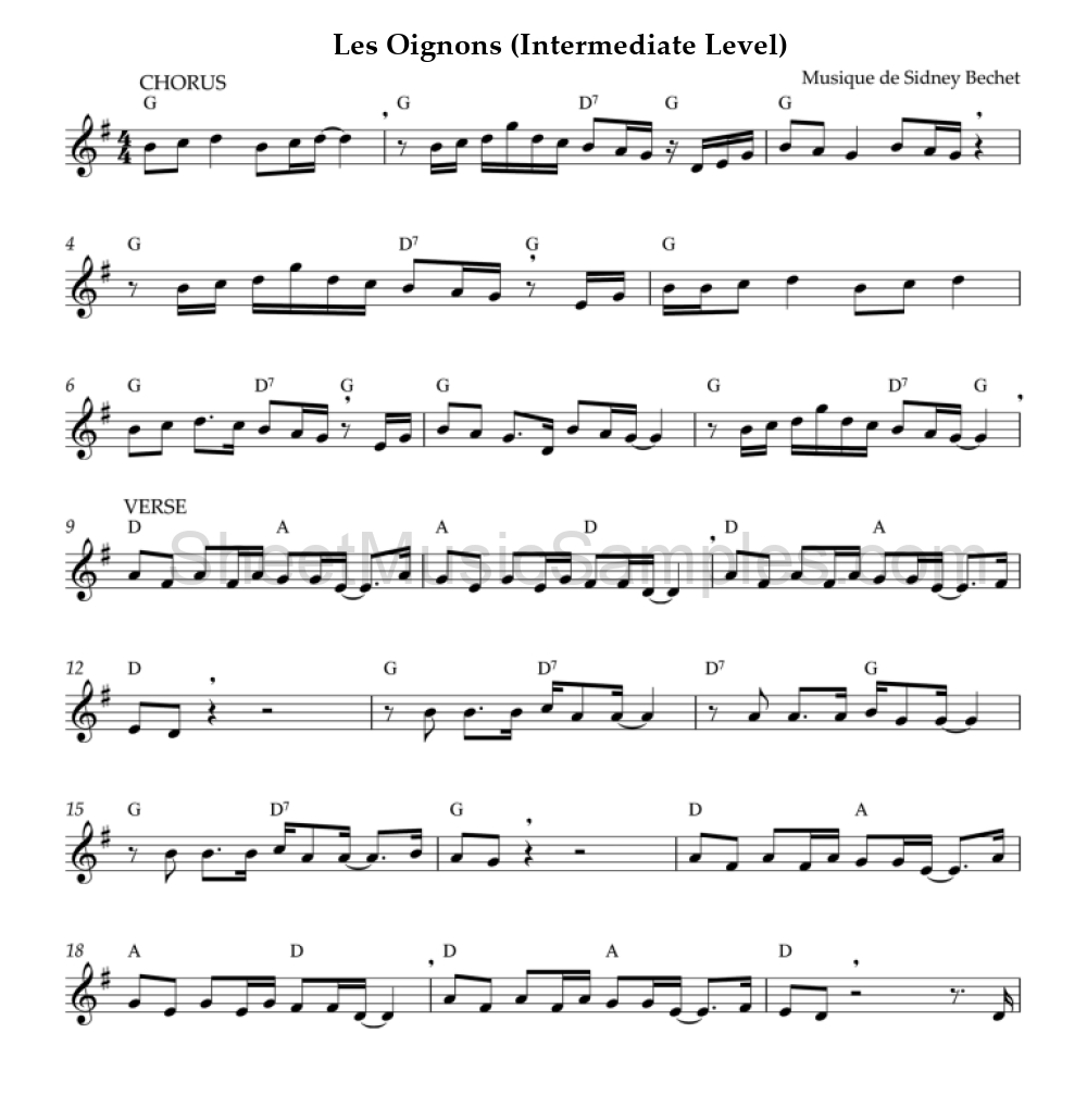 Les Oignons (Intermediate Level)