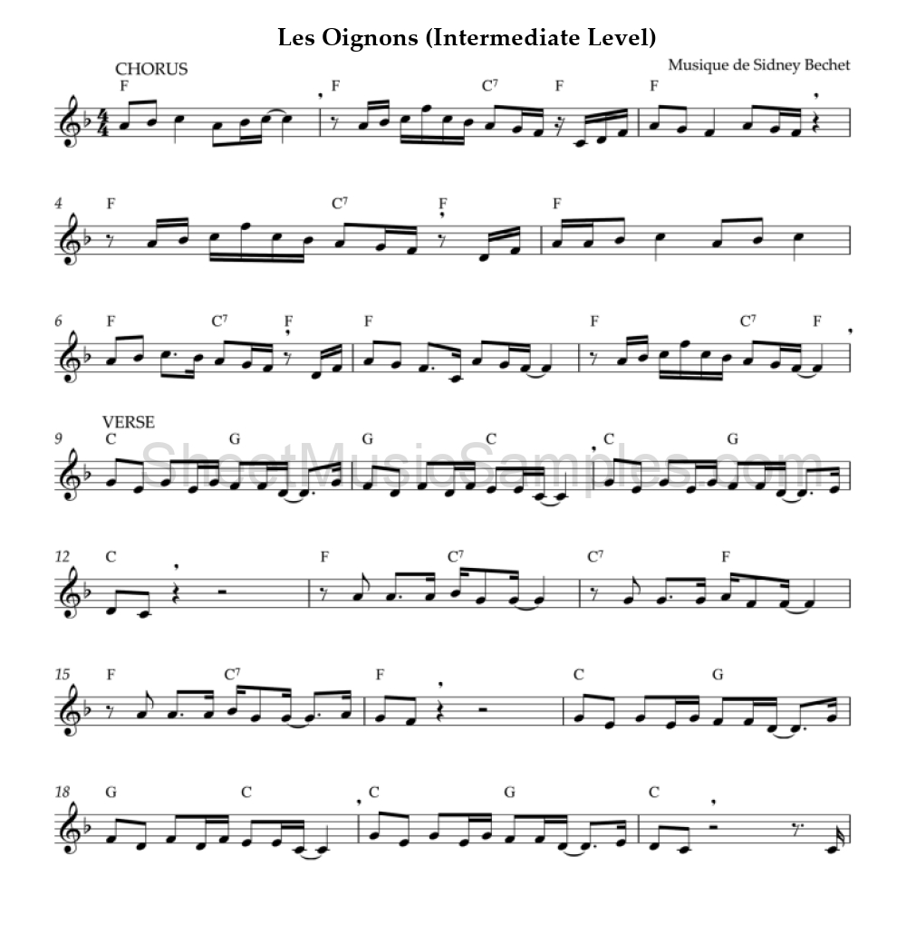 Les Oignons (Intermediate Level)