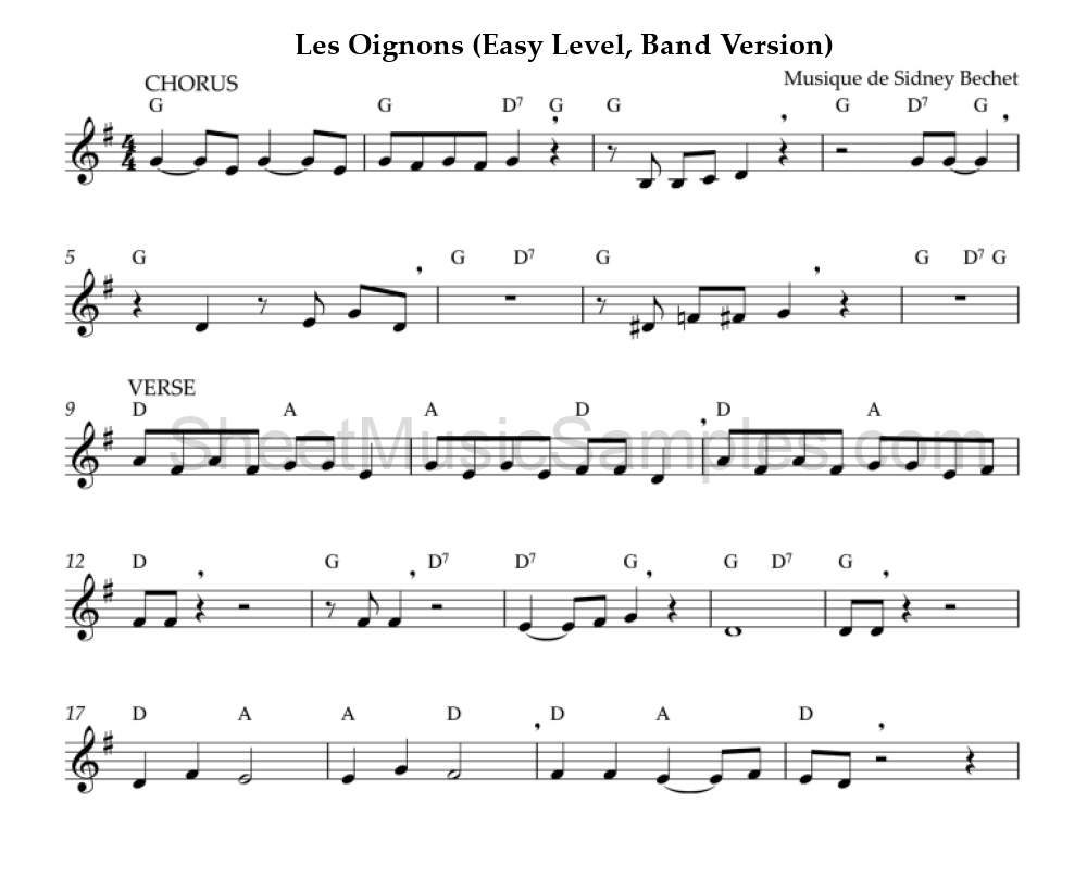 Les Oignons (Easy Level, Band Version)