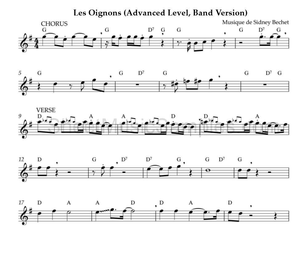 Les Oignons (Advanced Level, Band Version)