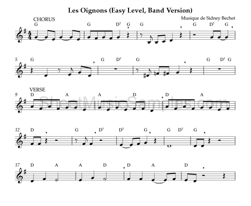 Les Oignons (Easy Level, Band Version)