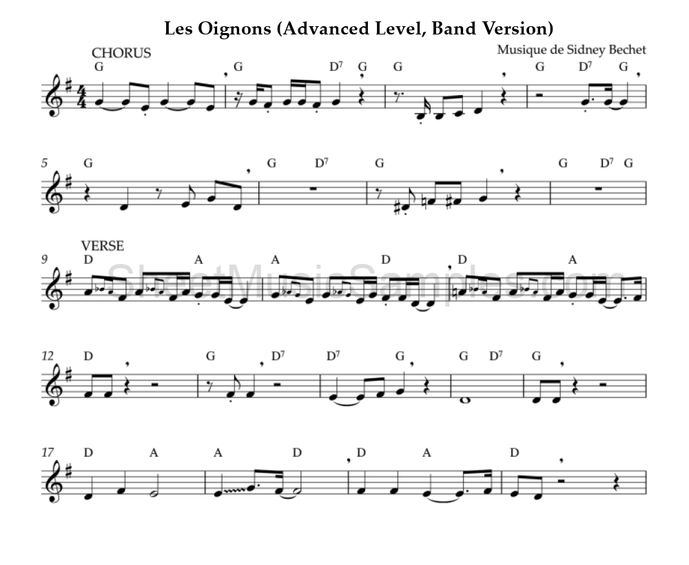 Les Oignons (Advanced Level, Band Version)