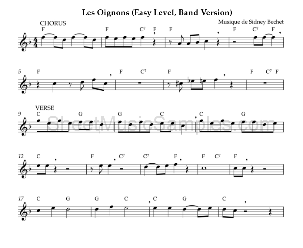 Les Oignons (Easy Level, Band Version)