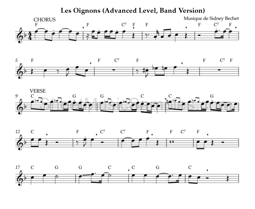 Les Oignons (Advanced Level, Band Version)