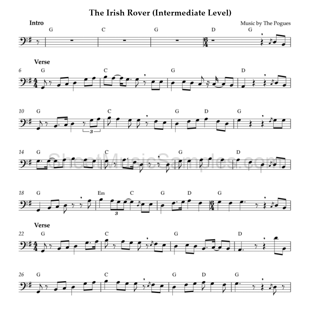 The Irish Rover (Intermediate Level)